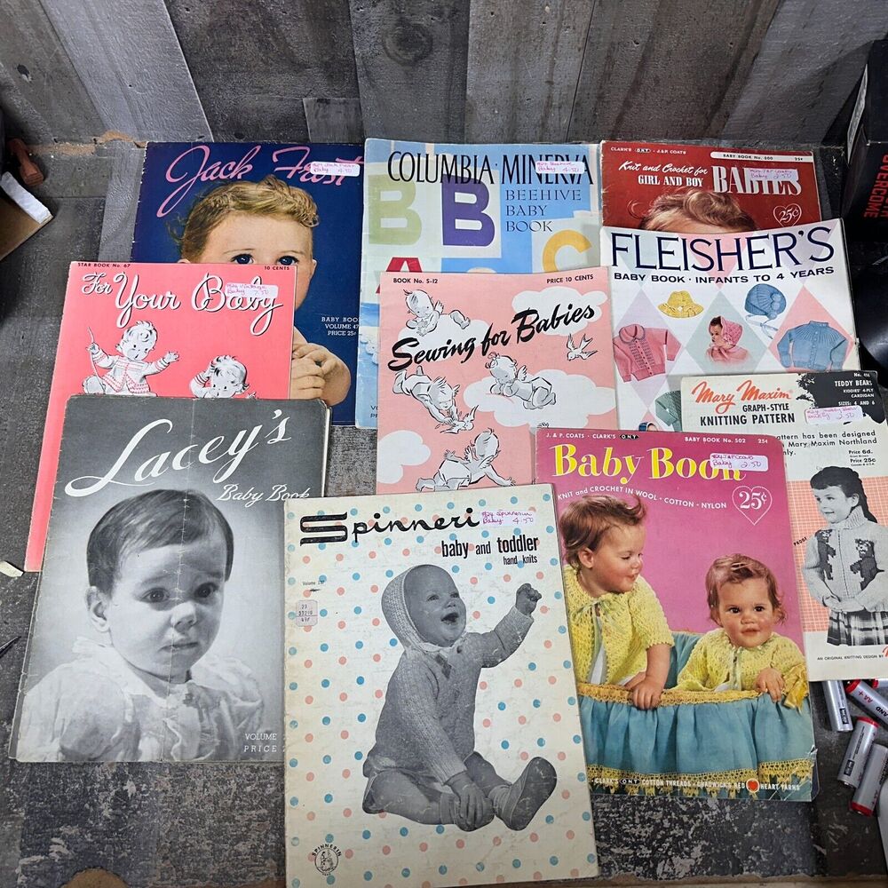 Vintage Baby Books Pattern Sewing Magazines Lot Crafts Handmade Clothing